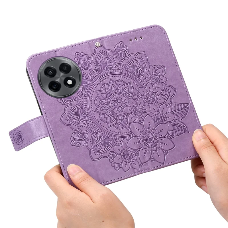 Case for OnePlus 13R 5G / Ace 5 Pro 5G / Ace 5 5G Floral Pattern PU Leather Wallet Stand Phone Cover - Purple