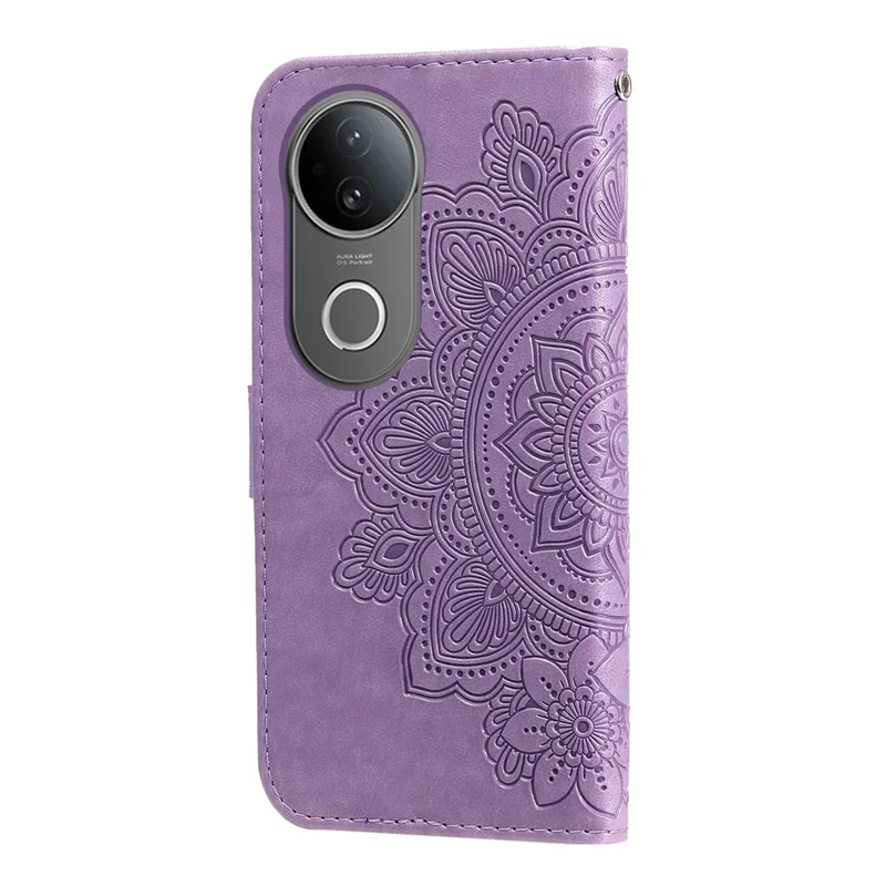 For vivo S20 5G Case Floral Pattern PU Leather Wallet Stand Phone Cover - Purple
