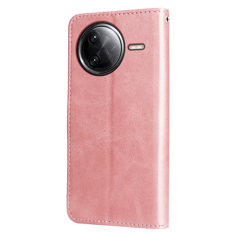 For Xiaomi Poco F7 Ultra 5G / Redmi K80 Pro 5G Case Zipper Wallet Calf Texture PU Leather Phone Cover - Pink