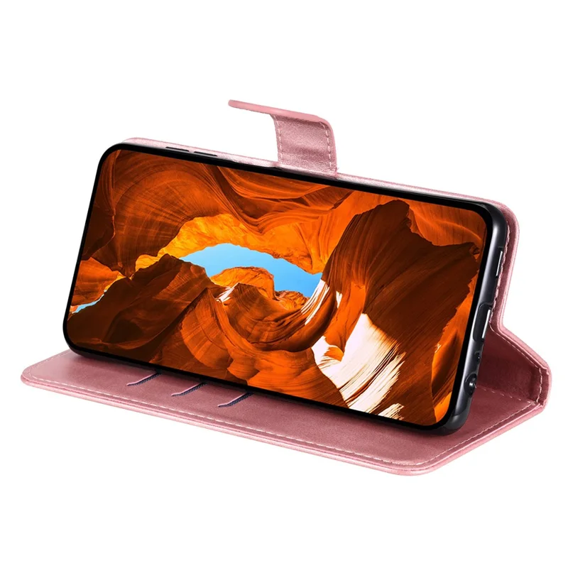 For Honor 300 Hülle Brieftasche mit Reißverschluss, Kalbleder-Optik, PU-Leder Handyhülle - Rosa