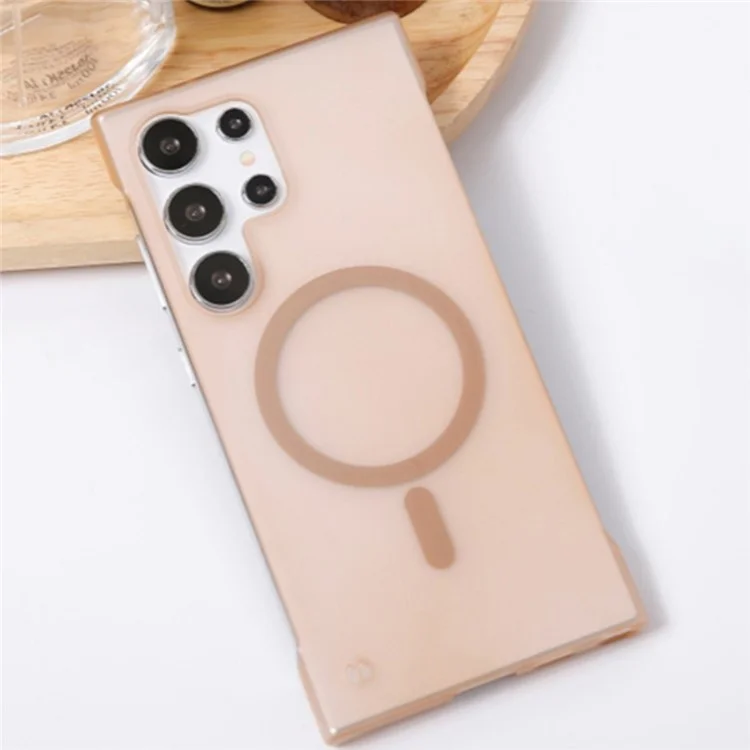 For Samsung Galaxy S25 Ultra Phone Case Anti Scratch Frameless PC Cover Compatible with MagSafe - Gold