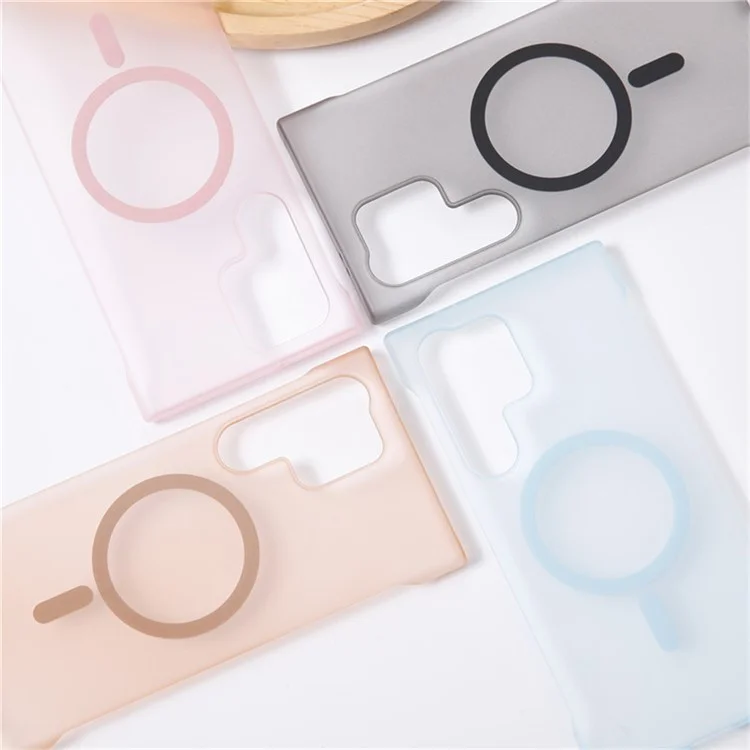 For Samsung Galaxy S25 Ultra Phone Case Anti Scratch Frameless PC Cover Compatible with MagSafe - Gold