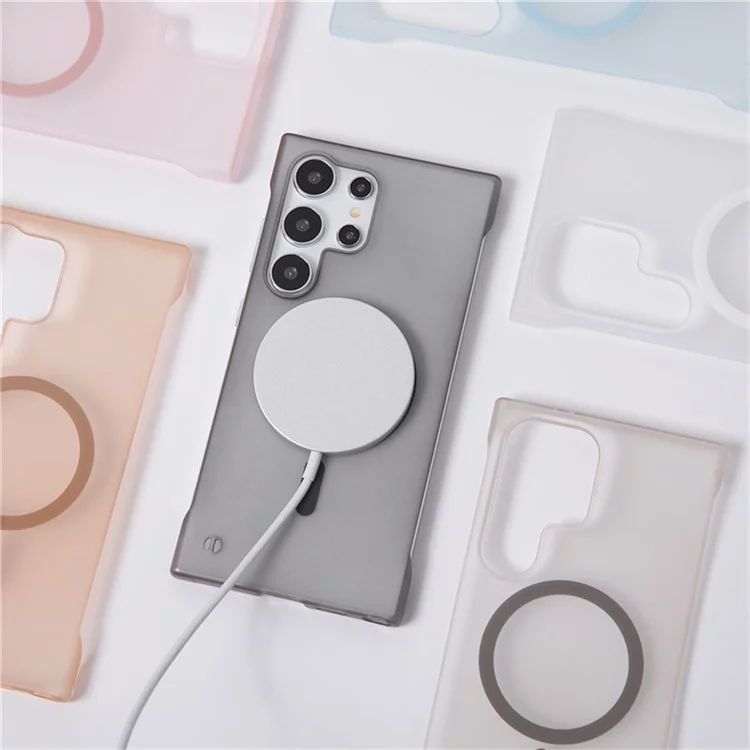 For Samsung Galaxy S25 Ultra Phone Case Anti Scratch Frameless PC Cover Compatible with MagSafe - Gold