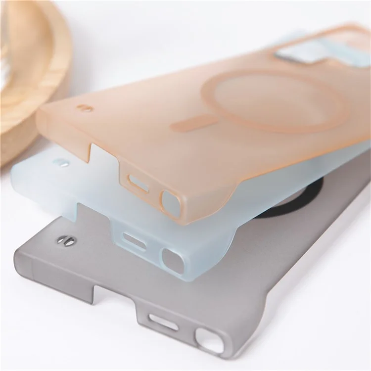 For Samsung Galaxy S25 Ultra Phone Case Anti Scratch Frameless PC Cover Compatible with MagSafe - Gold
