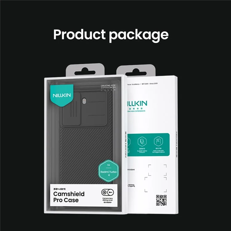 NILLKIN Camshield Pro Series for Xiaomi Redmi Turbo 4 5G Case PC + TPU Slide Camera Lid Phone Cover - Black