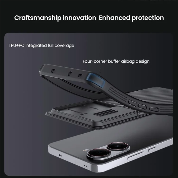 NILLKIN Camshield Pro Series for Xiaomi Redmi Turbo 4 5G Case PC + TPU Slide Camera Lid Phone Cover - Black