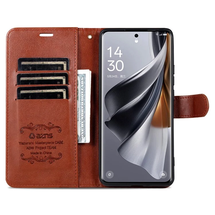 AZNS For Xiaomi Redmi Turbo 4 5G  /  Poco X7 Pro 5G Case Anti-Scratch PU Leather Stand Wallet Phone Cover - Brown