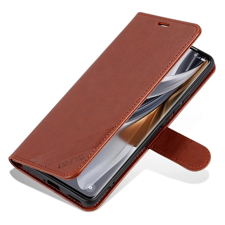 AZNS For Xiaomi Redmi Turbo 4 5G  /  Poco X7 Pro 5G Case Anti-Scratch PU Leather Stand Wallet Phone Cover - Brown
