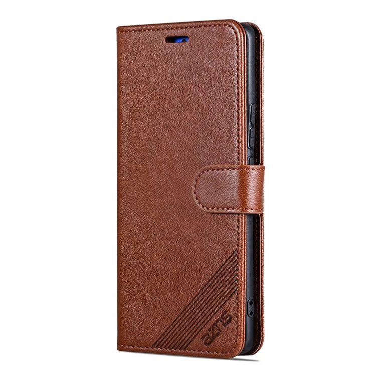 AZNS For Xiaomi Redmi Turbo 4 5G  /  Poco X7 Pro 5G Case Anti-Scratch PU Leather Stand Wallet Phone Cover - Brown