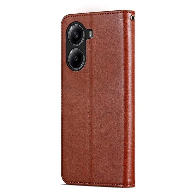AZNS For Xiaomi Redmi Turbo 4 5G  /  Poco X7 Pro 5G Case Anti-Scratch PU Leather Stand Wallet Phone Cover - Brown