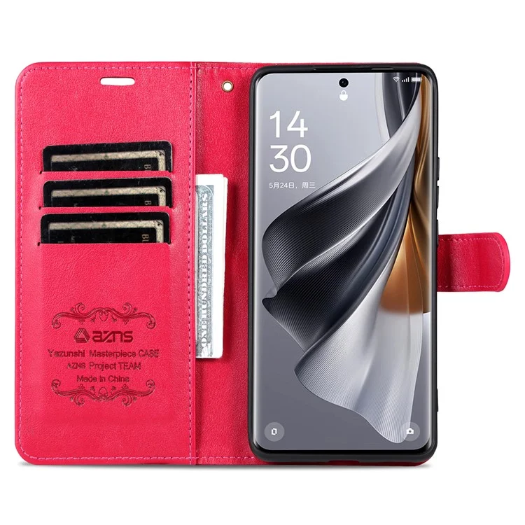 AZNS For Xiaomi Redmi Turbo 4 5G  /  Poco X7 Pro 5G Case Anti-Scratch PU Leather Stand Wallet Phone Cover - Red
