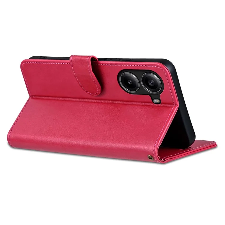 AZNS For Xiaomi Redmi Turbo 4 5G  /  Poco X7 Pro 5G Case Anti-Scratch PU Leather Stand Wallet Phone Cover - Red