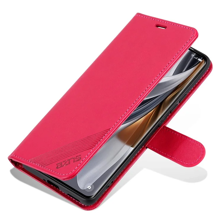 AZNS For Xiaomi Redmi Turbo 4 5G  /  Poco X7 Pro 5G Case Anti-Scratch PU Leather Stand Wallet Phone Cover - Red