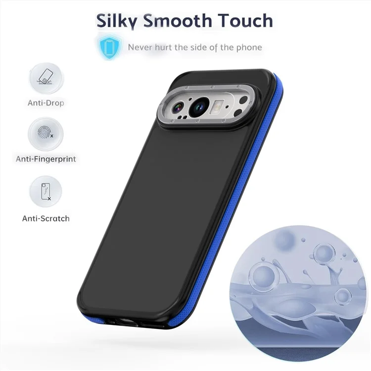 Чехол для Google Pixel 9 Pro / Pixel 9 с покрытием Skin Touch PC + TPU противоударный чехол для задней панели телефона - Синий