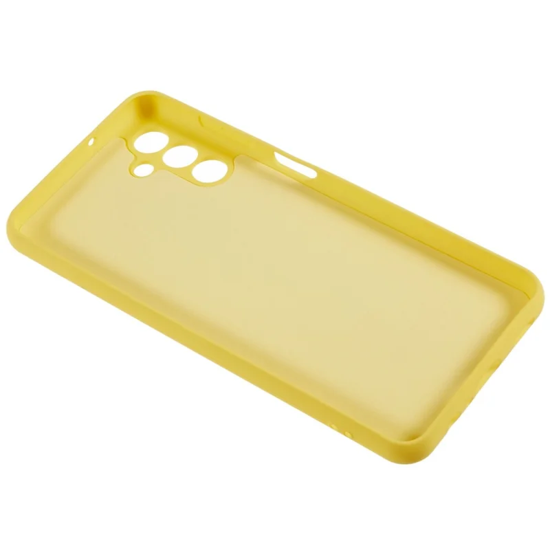 2.0mm Slim Phone Case for Samsung Galaxy M52 5G Anti-Drop Protective Case Arc Edge TPU Phone Cover - Yellow