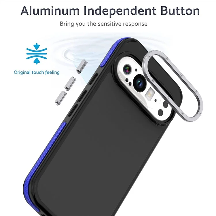 Чехол для Google Pixel 9 Pro XL, Скин с сенсорным ПК + TPU, Противоударный, Задняя крышка телефона - Синий