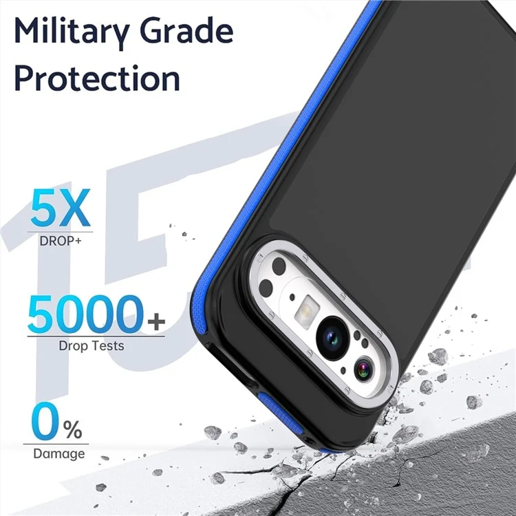 Чехол для Google Pixel 9 Pro XL, Скин с сенсорным ПК + TPU, Противоударный, Задняя крышка телефона - Синий