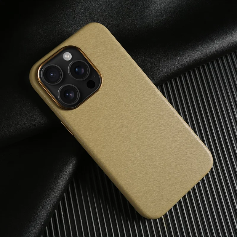 For iPhone 14 Pro Magnetic Case Eco-Friendly RPET Phone Back Cover GRS Certified - Khaki