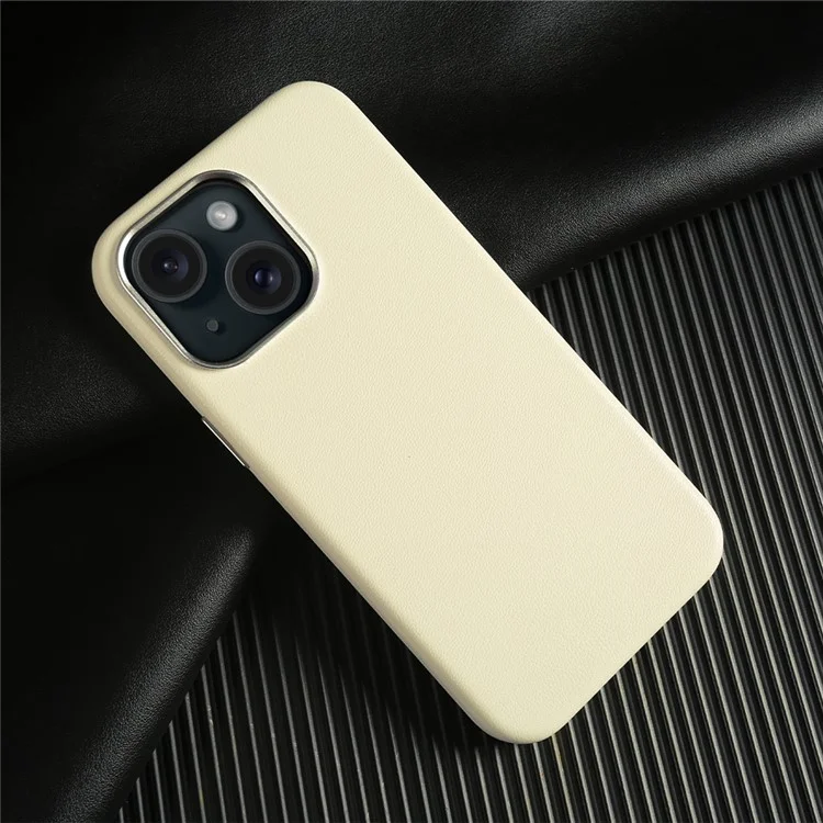 For iPhone 15 Magnetic Case Eco-Friendly RPET Phone Back Cover GRS Certified - Beige
