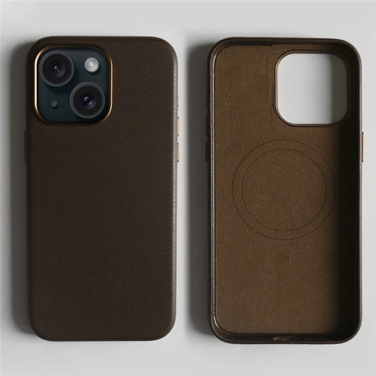 Capa Magnética para iPhone 15 Ecológica RPET Capa Traseira de Telefone Certificada GRS - Marrom Escuro