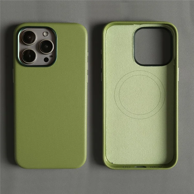 Capa Magnética Ecológica para iPhone 15 Pro em Couro RPET Certificado GRS - Verde Claro