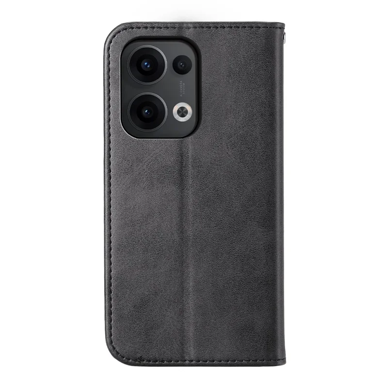 Til Oppo Reno13 5G (Global) Taske med Kalvlæder-PU-lædertaske med wallet - Sort