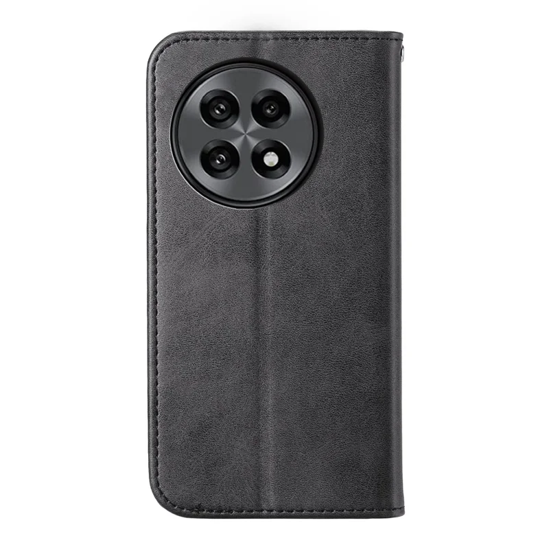 Til OnePlus 13R 5G Task Calfestructur PU-lædertask med wallet - Sort