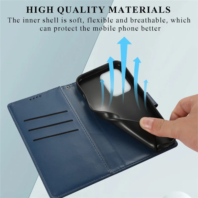 For Oppo Reno13 5G (Global) Phone Case Line Imprint Leather Wallet Cover - Blue