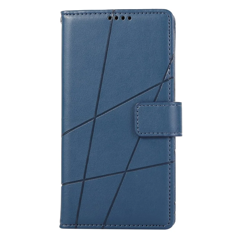 DF-06 For Realme 13+ 5G / 13 Pro 5G (China) Phone Case Line Imprint Leather Wallet Cover - Blue