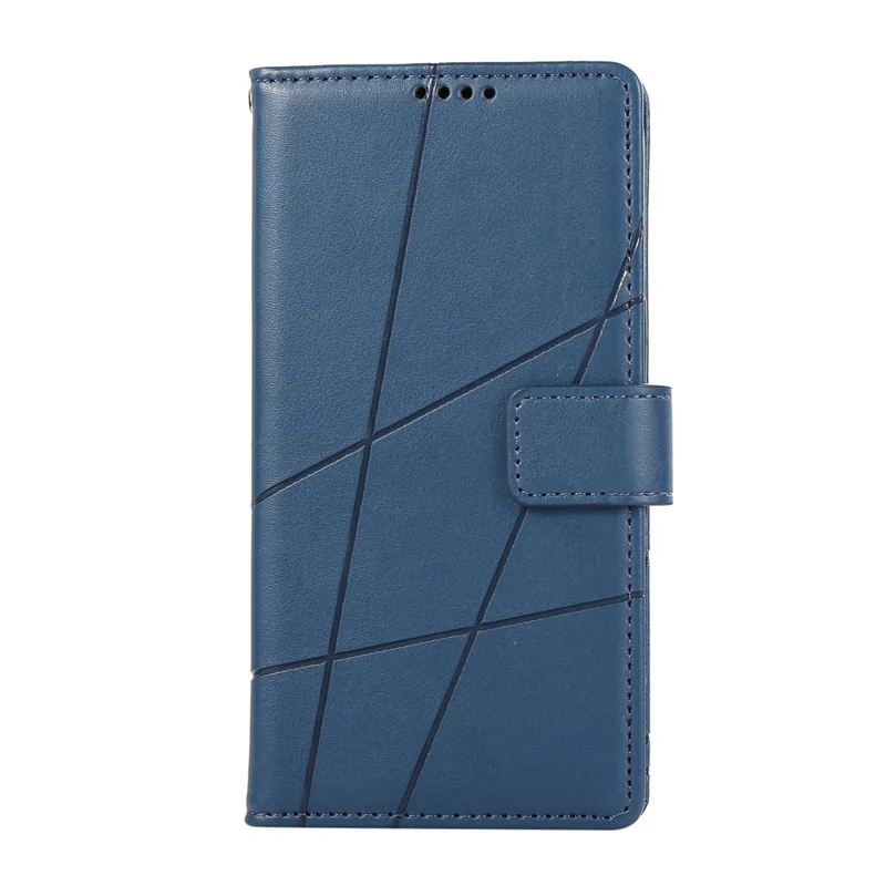 DF-06 Per Xiaomi Redmi Note 14 4G Custodia Portafoglio in Pelle con Stampa a Linee - Blu