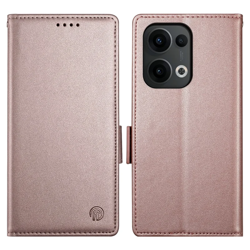 For Oppo Reno13 5G (Global) Stand Case PU Leather Wallet Phone Cover - Rose Gold