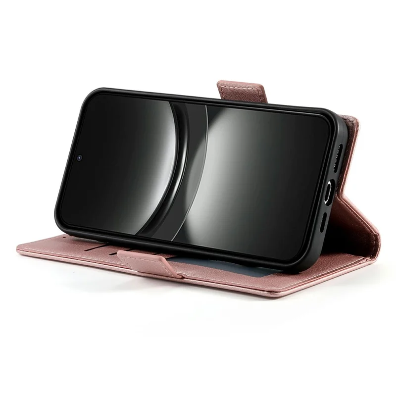 For Oppo Reno13 5G (Global) Stand Case PU Leather Wallet Phone Cover - Rose Gold