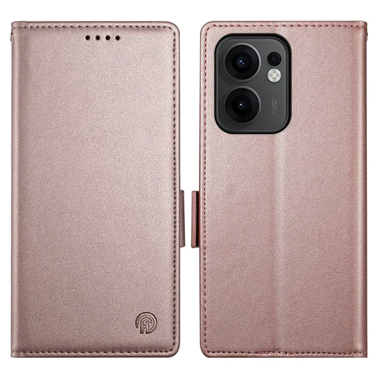 Pour Oppo Reno13 F 5G Étui de support en cuir PU Portefeuille Housse de téléphone - Or rose
