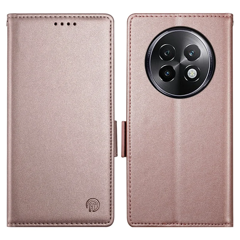 DF-010 For Realme 13+ 5G / 13 Pro 5G (China) Stand Case PU Leather Wallet Phone Cover - Rose Gold