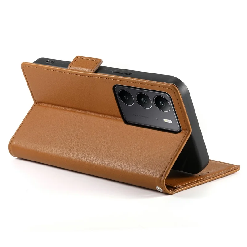 For Realme C75 4G / V60 Pro 5G Stand Case PU Leather Wallet Phone Cover - Brown