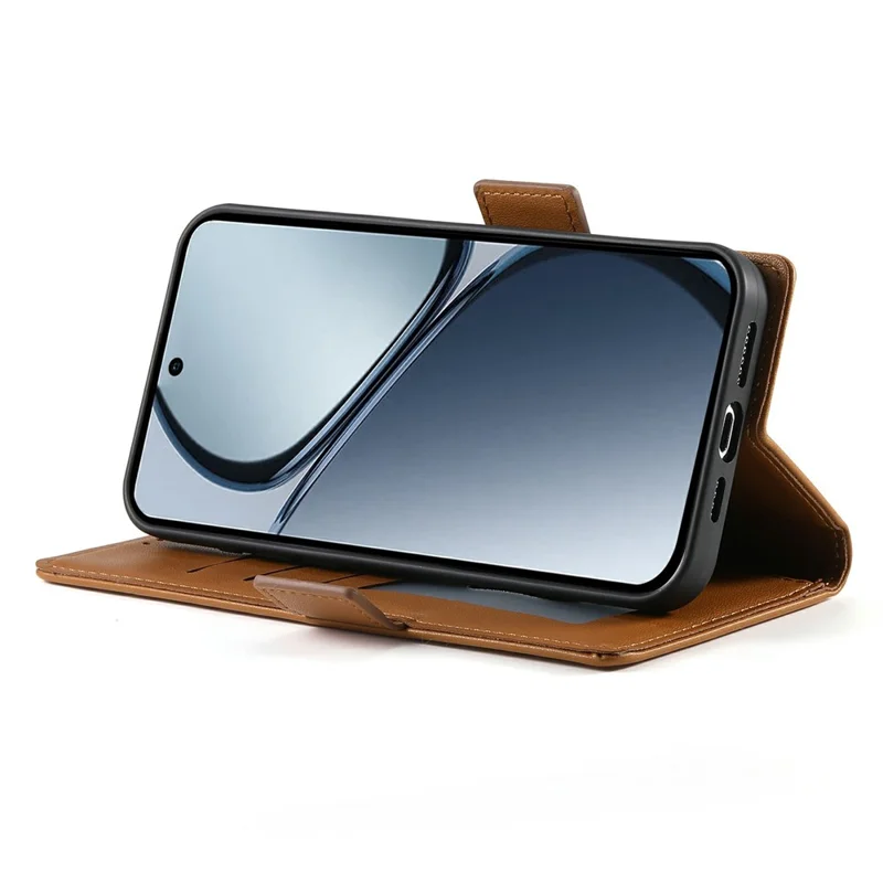 For Realme C75 4G / V60 Pro 5G Stand Case PU Leather Wallet Phone Cover - Brown
