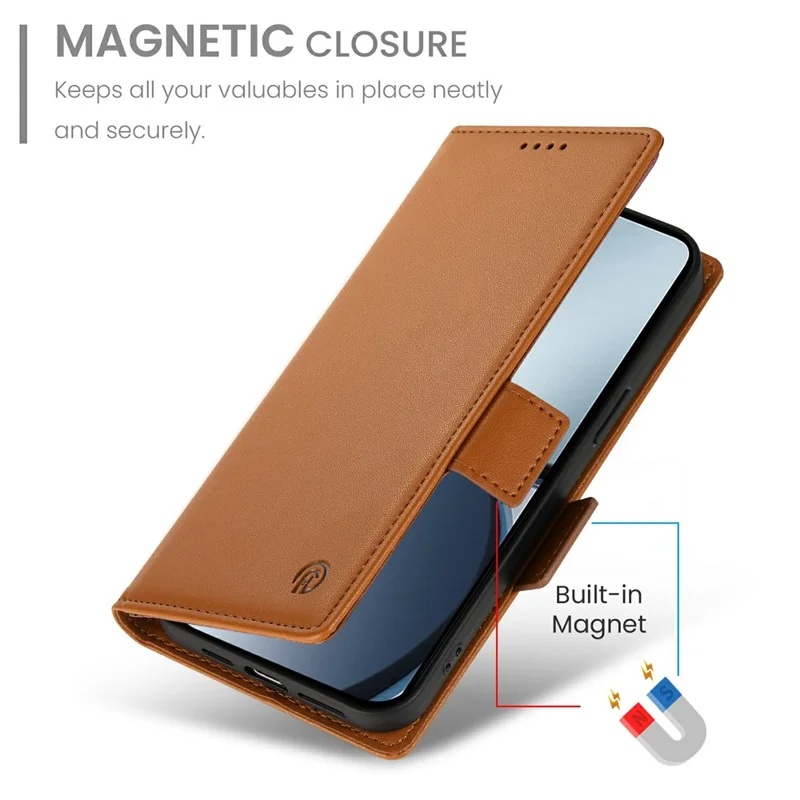 For Realme C75 4G / V60 Pro 5G Stand Case PU Leather Wallet Phone Cover - Brown