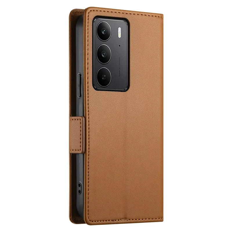 For Realme C75 4G / V60 Pro 5G Stand Case PU Leather Wallet Phone Cover - Brown