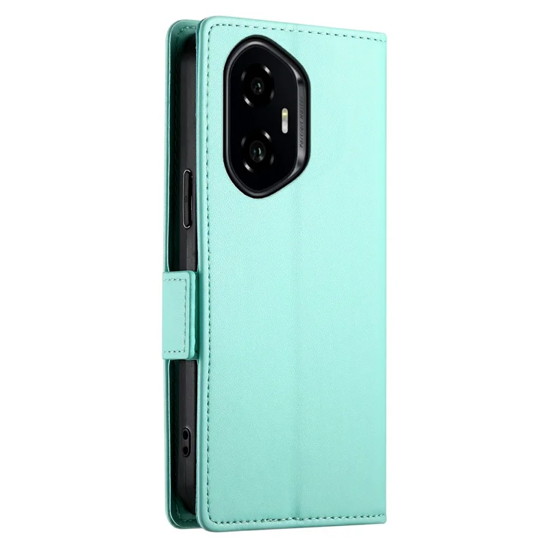 DF-010 For Honor 300 Stand Case PU Leather Wallet Phone Cover - Mint Green