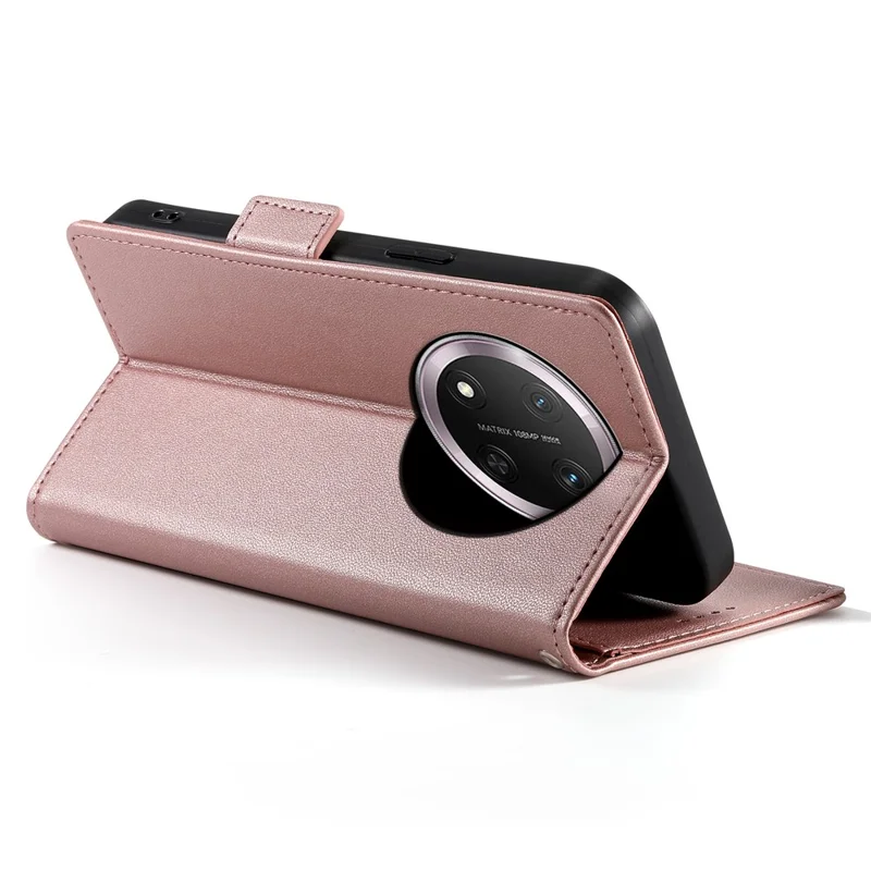 Funda para teléfono móvil For Honor X9c 5G de piel sintética con soporte - Oro rosa