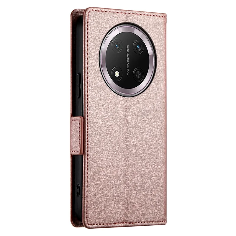 Funda para teléfono móvil For Honor X9c 5G de piel sintética con soporte - Oro rosa