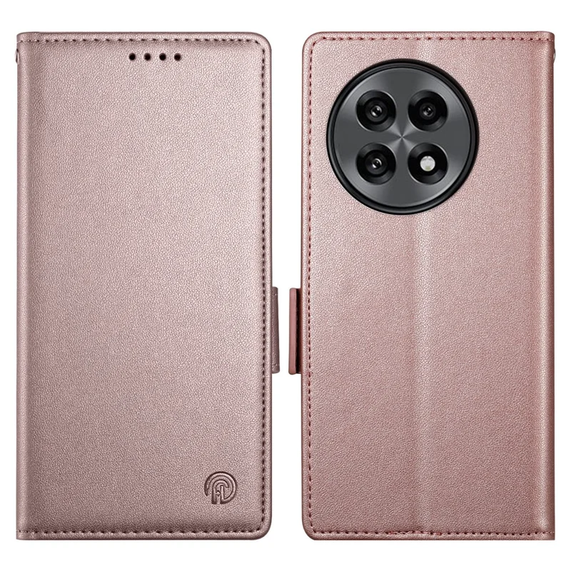 Cover a portafoglio in pelle PU con supporto per OnePlus 13R 5G - Oro Rosa