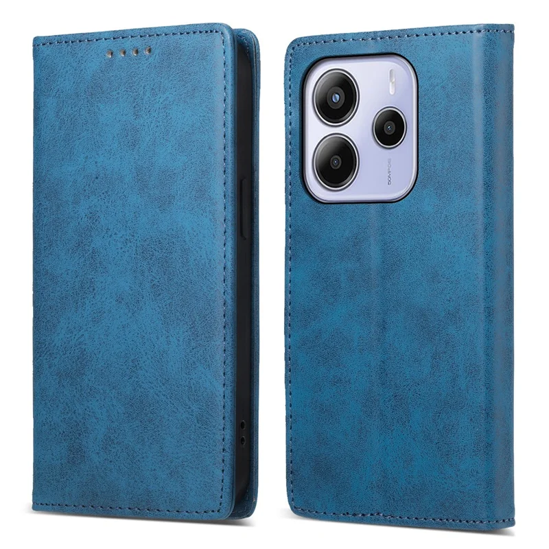 For Xiaomi Redmi Note 14 4G (163.25mm) Wallet Case RFID Blocking PU Leather Phone Cover - Blue