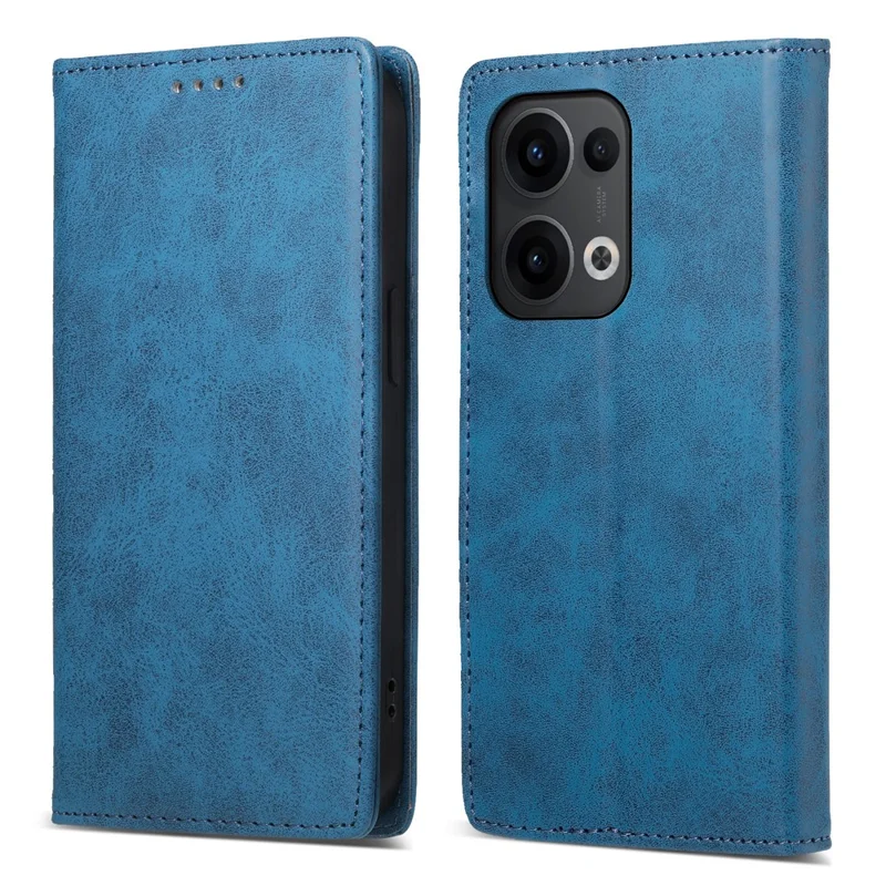 DF-05 For Oppo Reno13 5G (Global) Wallet Case RFID Blocking PU Leather Phone Cover - Blue