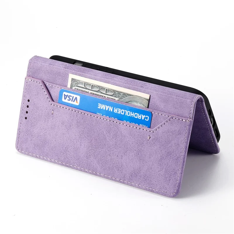 DF-05 For Oppo Reno13 5G (Global) Wallet Case RFID Blocking PU Leather Phone Cover - Purple