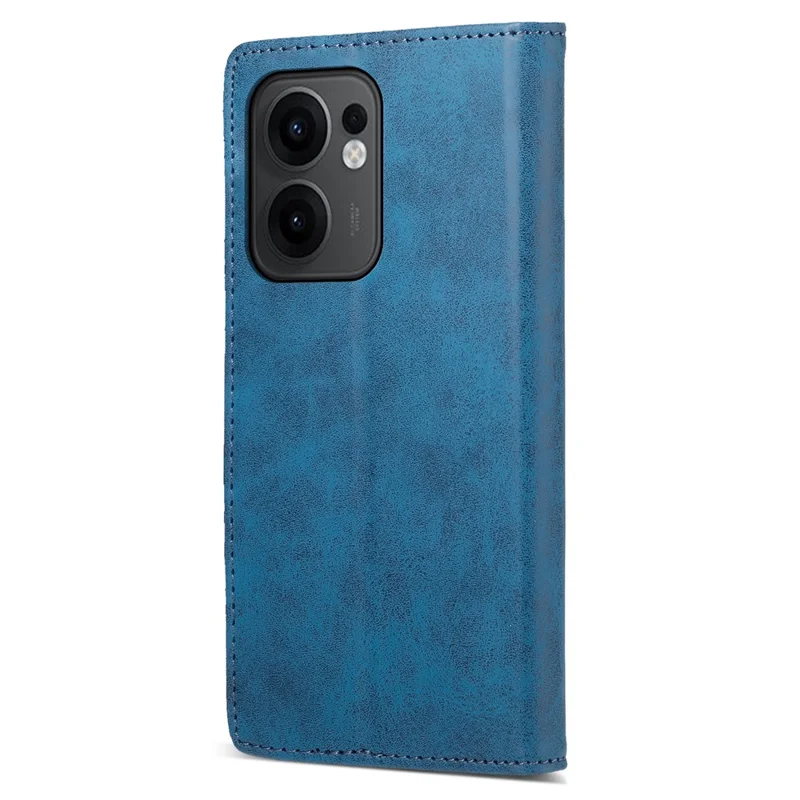 For Oppo Reno13 F 5G Wallet Case RFID Blocking PU Leather Phone Cover - Blue