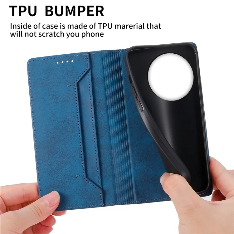 DF-05 Funda tipo cartera para OnePlus 13R 5G con bloqueo RFID de cuero PU - Azul