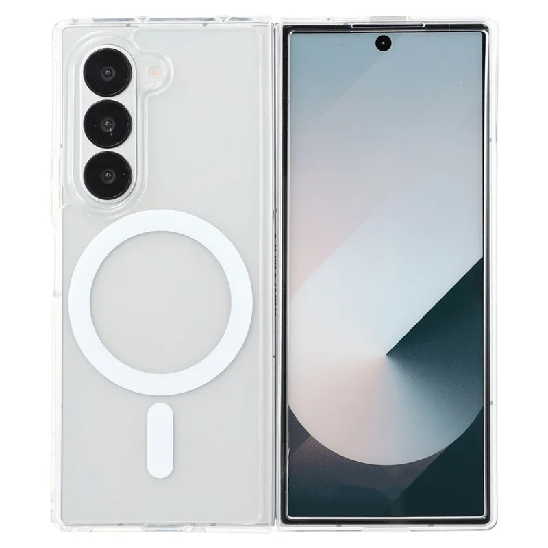 Capa para Samsung Galaxy Z Fold6 5G Compatível com MagSafe TPU + Acrílico Capa de Telefone Transparente