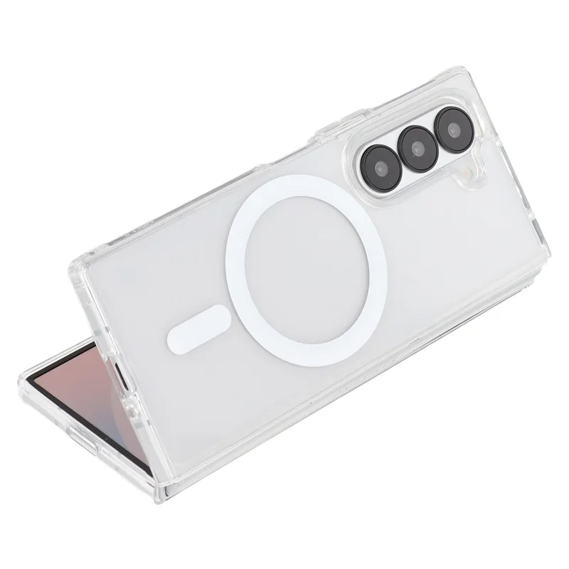 Capa para Samsung Galaxy Z Fold6 5G Compatível com MagSafe TPU + Acrílico Capa de Telefone Transparente