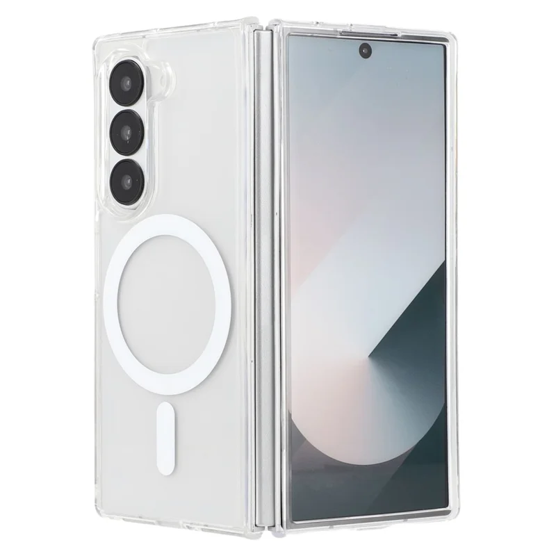 Capa para Samsung Galaxy Z Fold6 5G Compatível com MagSafe TPU + Acrílico Capa de Telefone Transparente